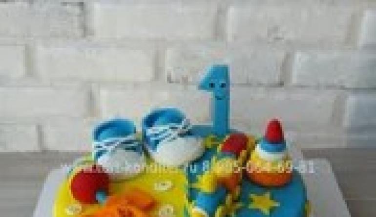 The best first year cake for a boy Round cake for a 1 year old boy