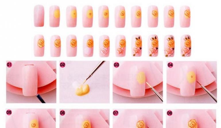 Learn to Draw a Flower on Nails